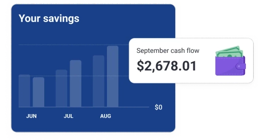 Graphic cash flow chart.