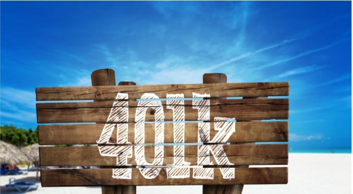 A sign that reads "401(k)."