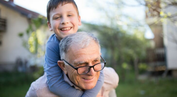 A grandfather and grandson.