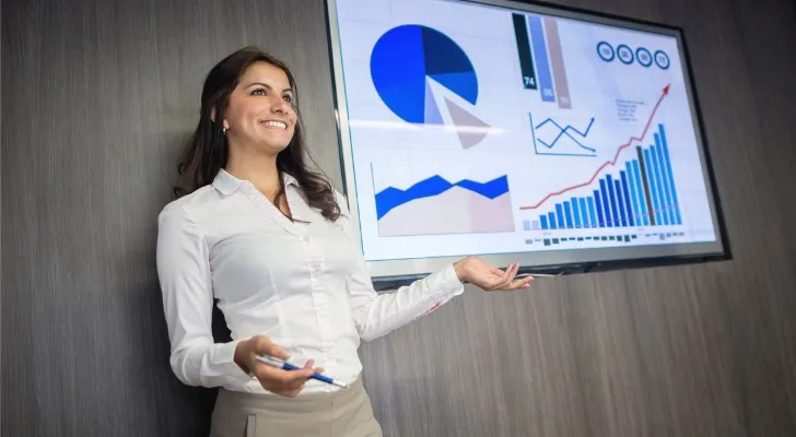 A financial advisor presenting growth opportunities.